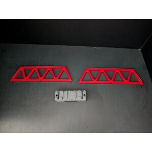 Thomas & Friends Bridge Support Lot Red Trusses Gray Riser Pieces